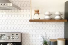 04 a white hex tile backsplash will easily give style to your kitchen