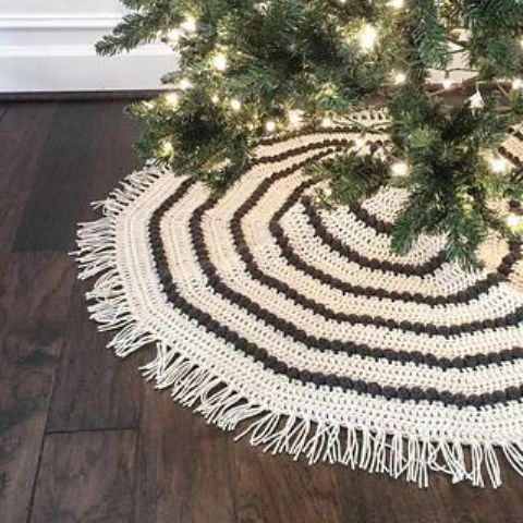 this crocheted tree skirt will add warmth and tons of handmade charm to your holiday decor
