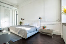06 The bedroom decor is simple, neutral and cool, only the walls remind that it’s a 19th century building