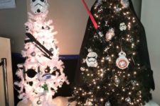 08 Storm trooper and Darth Vader trees with masks