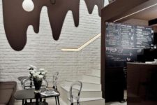 12 chocolate design for a coffee shop with cream drops
