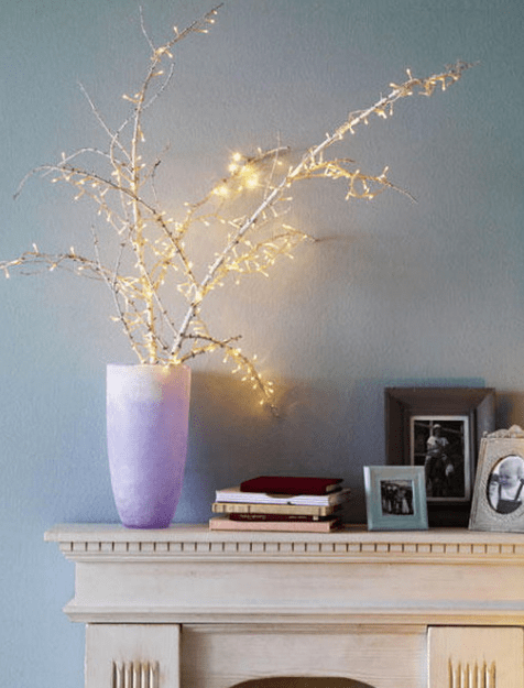 such a combo is easy to make, just cover branches with string lights