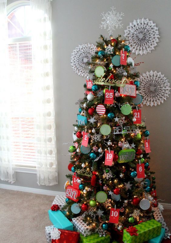 advent calendar Christmas tree is a cool two in one idea