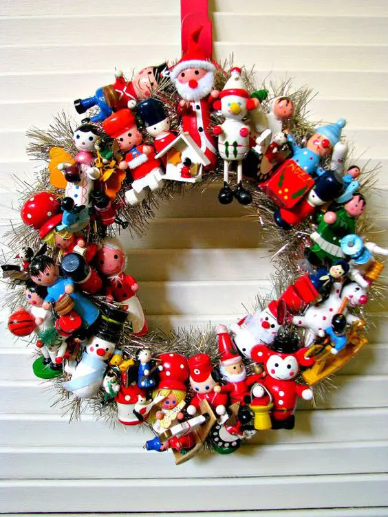 toyland vintage Christmas wreath