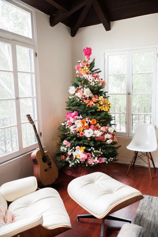 flower decor for a hipper Christmas tree