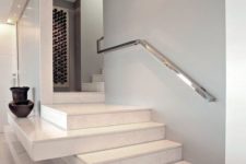 19 sleek metal handrail for a minimal yet elegant look