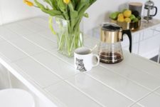 20 long tile countertop with white grout