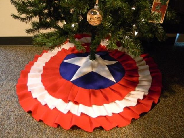 Captain America Christmas tree skirt