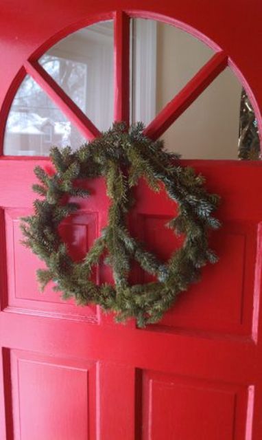 peace evergreen wreath without decor