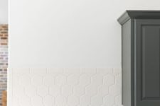 27 neutral hex tile backsplash look simple and stylish