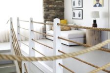 28 several ropes for handrails to give a nautical feel to the home