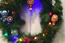 29 Superhero wreath with target ornaments