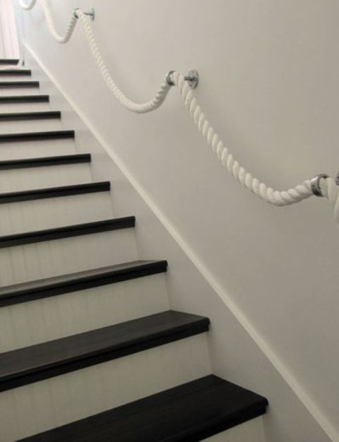 white boat rope handrail for a seaside home