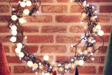 35 bubbly light Christmas wreath on a metal frame