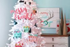 35 crispy lighted tree deocrated with cardboard houses