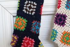 37 Granny square stockings in bold colors