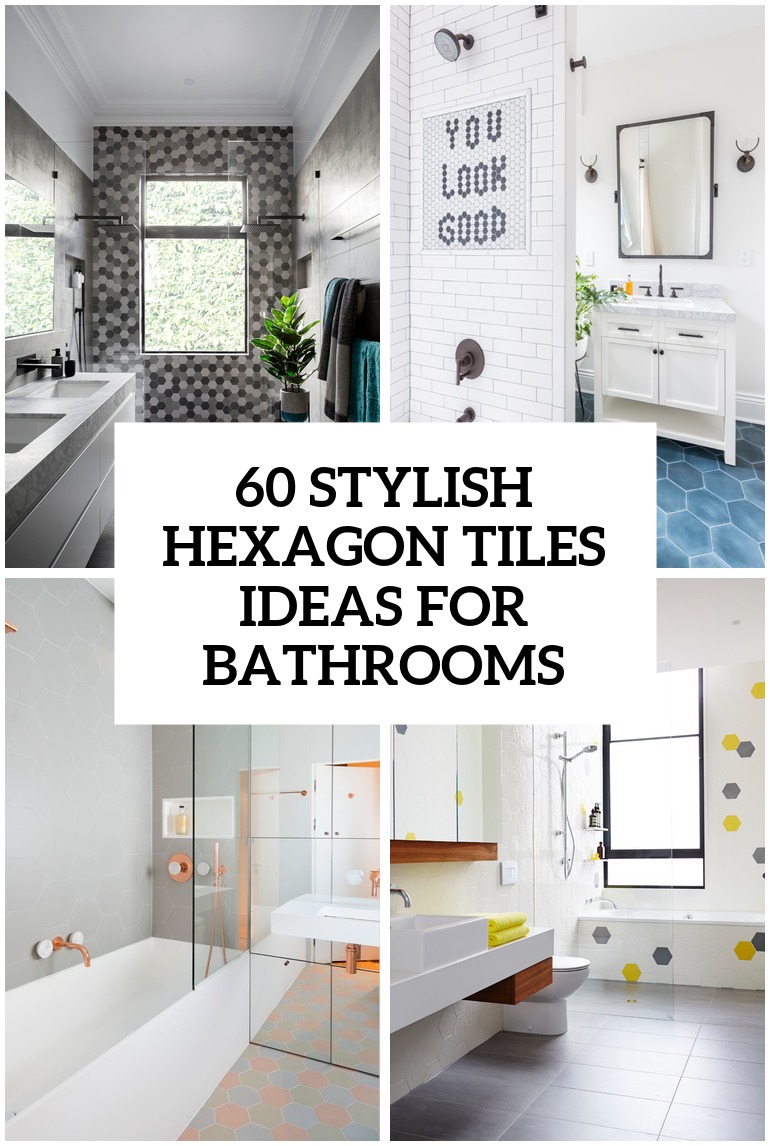 stylish hexagon tiles ideas for bathrooms