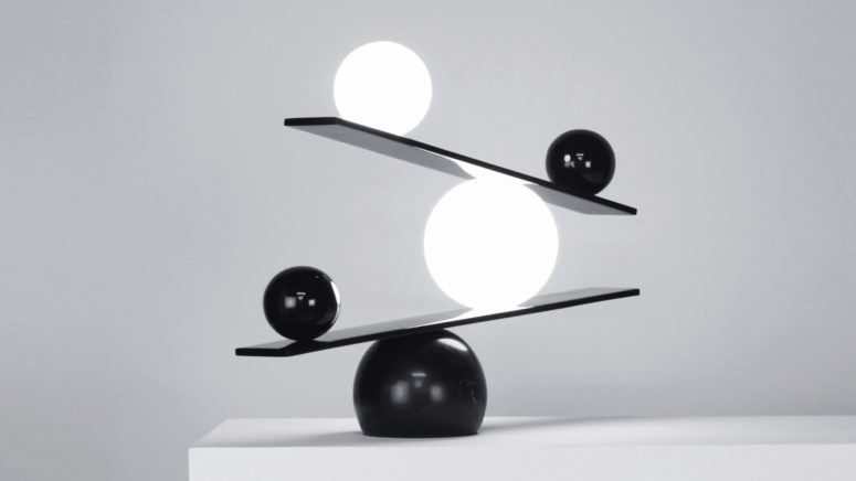 Monochrome Balance Lamp With A Philosophical Meaning