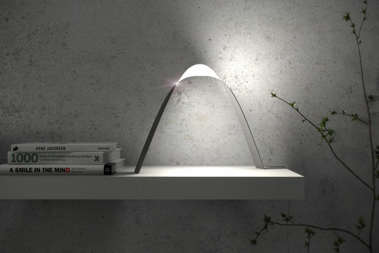 Link Lamp is a tabletop piece with cool ribbon inspired aesthetic and light in various directions