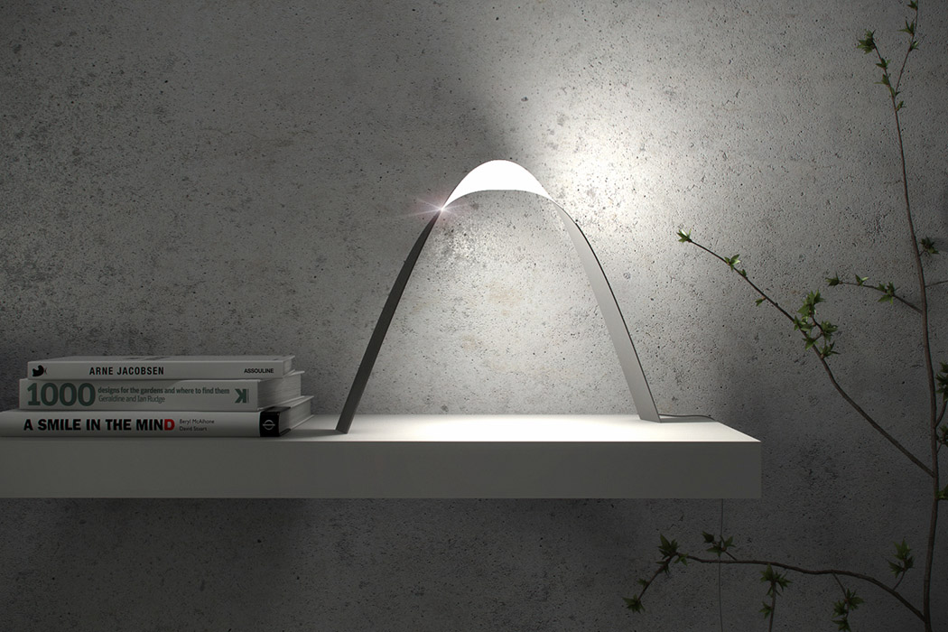 Link Lamp is a tabletop piece with cool ribbon inspired aesthetic and light in various directions