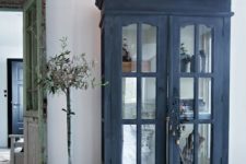 02 vintage indigo-colored glass armoire