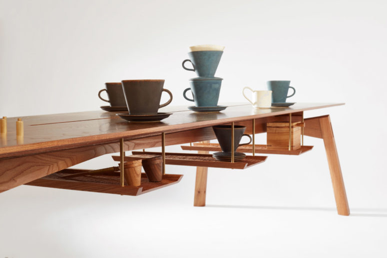 There are wooden scoops and cups in the collection that will make your coffee perfect
