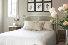 09 French country style bedroom with light taupe walls and a bed