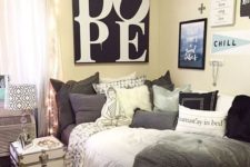 09 neutrals, lights and letter art works will work great together