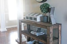 09 such three-tiered wooden console can be easily DIYed for your entryway