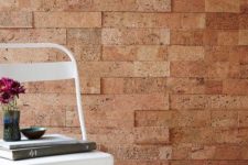 10 cork tiles can look like bricks and give an industrial flavor to your space