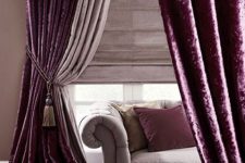 10 deep purple velvet curtains create a mood in this room