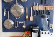 11 navy pegboard for the cooking station