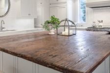 12 white base kitchen island with a reclaimed wood top looks awesome