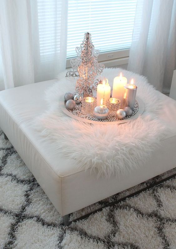 cover a usual ottoman with faux fur to add coziness