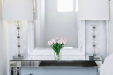 15 modern mirror console table with an additional shelf