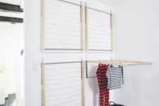 15 wall-mounted drying racks from Ikea are convenient because they do not take up space when not in use
