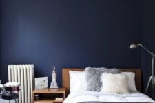 17 dark indigo wall is a great statement in any bedroom