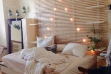 19 use light warm woods for decorating your room and some lights and lanterns