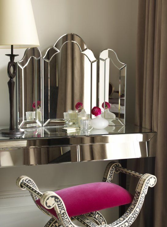 exquisite fuchsia chair for the dressing table is just wow
