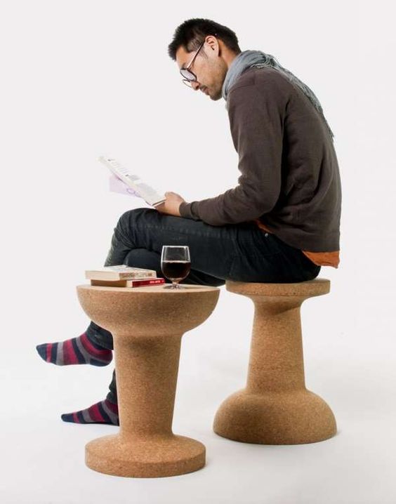 quirky cork stools will fit both a home or a public space