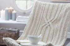 23 chic white knit cover for a usual chair