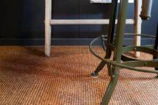 25 cork flooring adds interest and brightens up a dark space