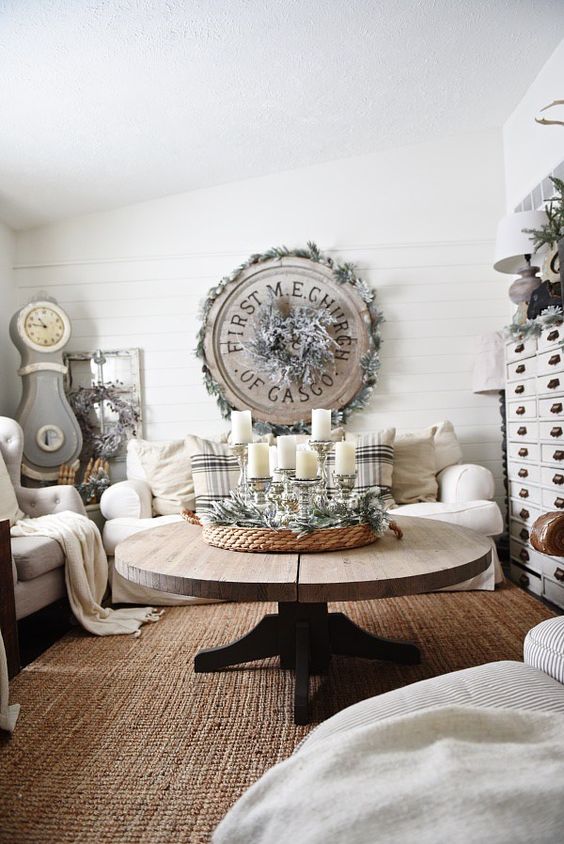 cozy whitewashed living room decor
