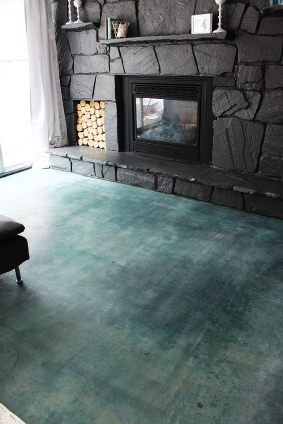 acid stained concrete floors for a chic colorful look