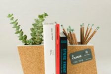 29 bookends that double as a planter and a mini pin board