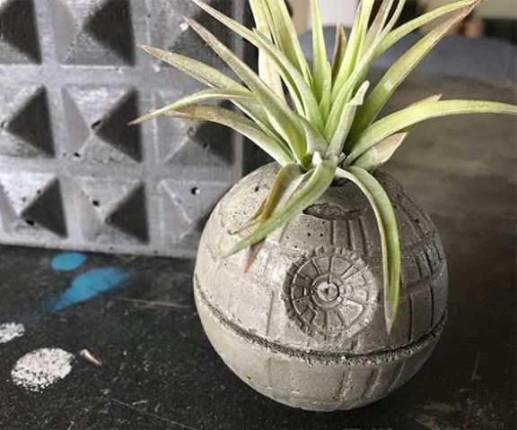 concrete Star Wars planter is a cool geek idea