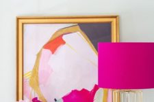 29 make a fuchsia lampshade for your bedroom to create a mood