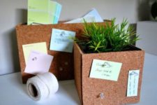 30 cork planters and paper storage can double as pinboards