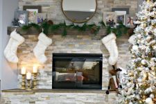 33 stacked stone fireplace will catch an eye and add coziness