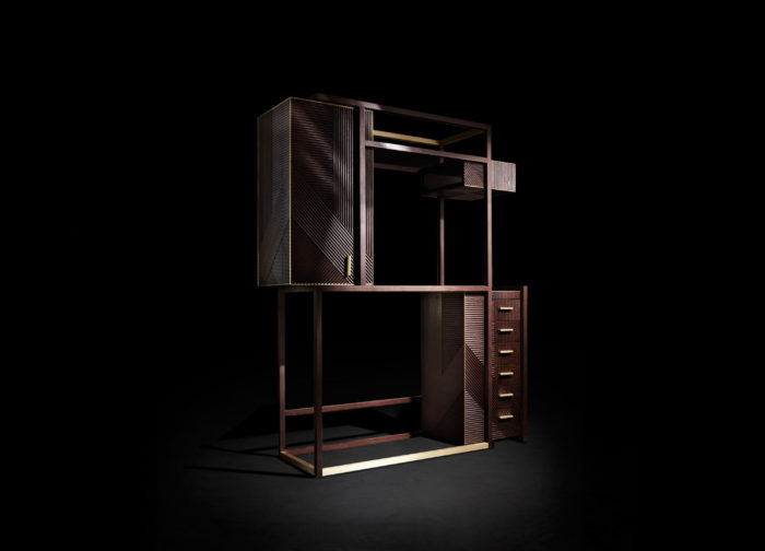 Hampton display cabinet is also an art work with a balance between empty and filled, with chic finishes and eye catchy shapes